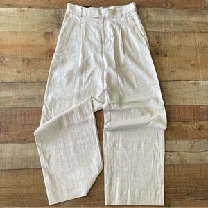 Banana Republic Factory Cream Linen Blend Trousers
